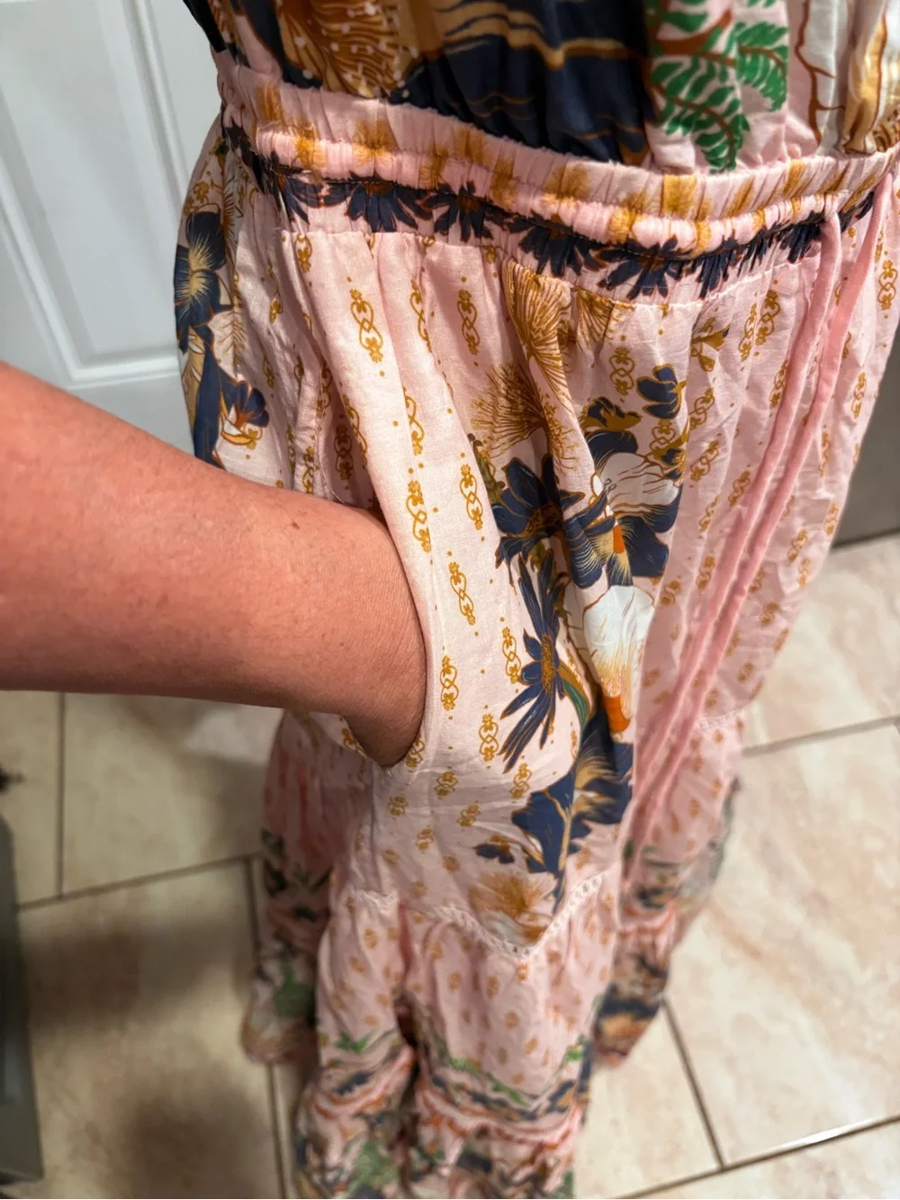 FARM Rio One-Shoulder Pink Floral Maxi Dress